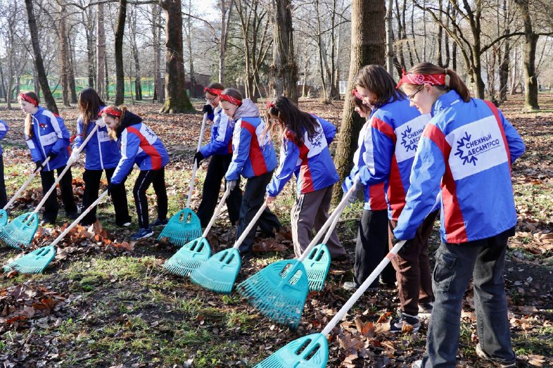 150 студентов и школьников приведи в порядок территорию Ггагринского парка_6
